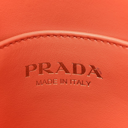 Prada Jacquard Saffiano Triangolo Symbole Embroidered Micro Tote Arancio White 6 of 9