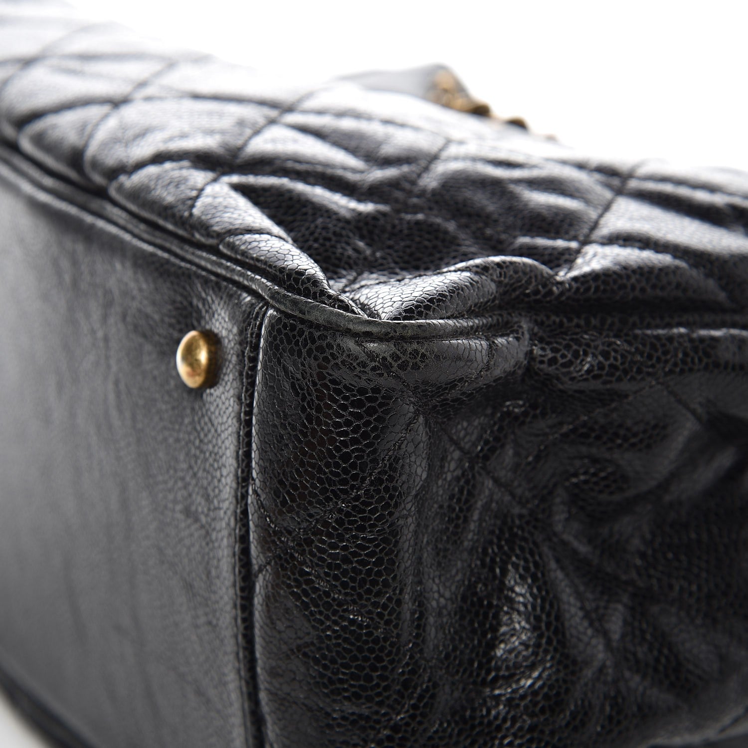 Chanel Glazed Caviar Quilted Small Shiva Tote Black 11 of 11