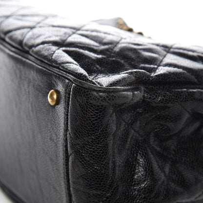 Chanel Glazed Caviar Quilted Small Shiva Tote Black 11 of 11