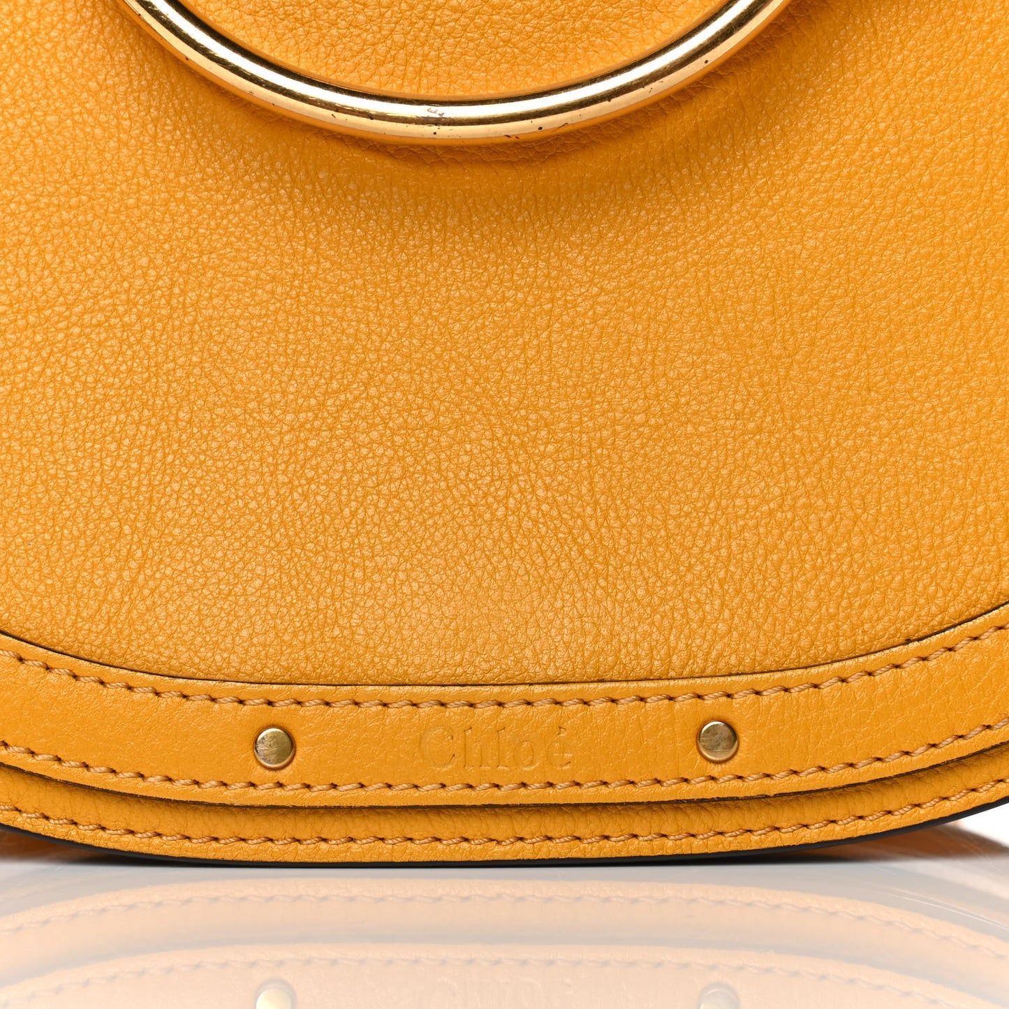 Calfskin Suede Medium Nile Bracelet Bag Dark Ochre