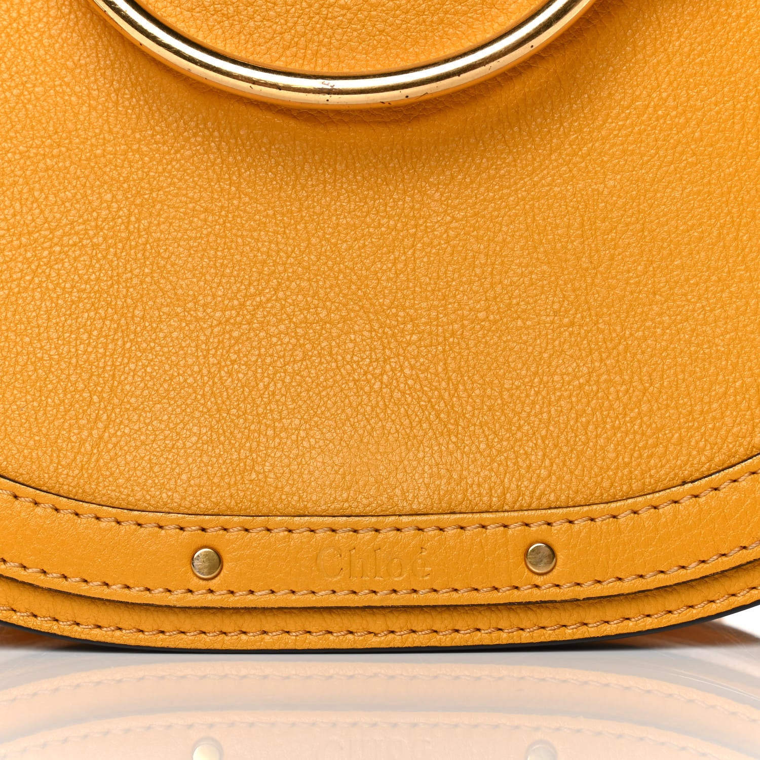 Chloe Calfskin Suede Medium Nile Bracelet Bag Dark Ochre 7 of 16