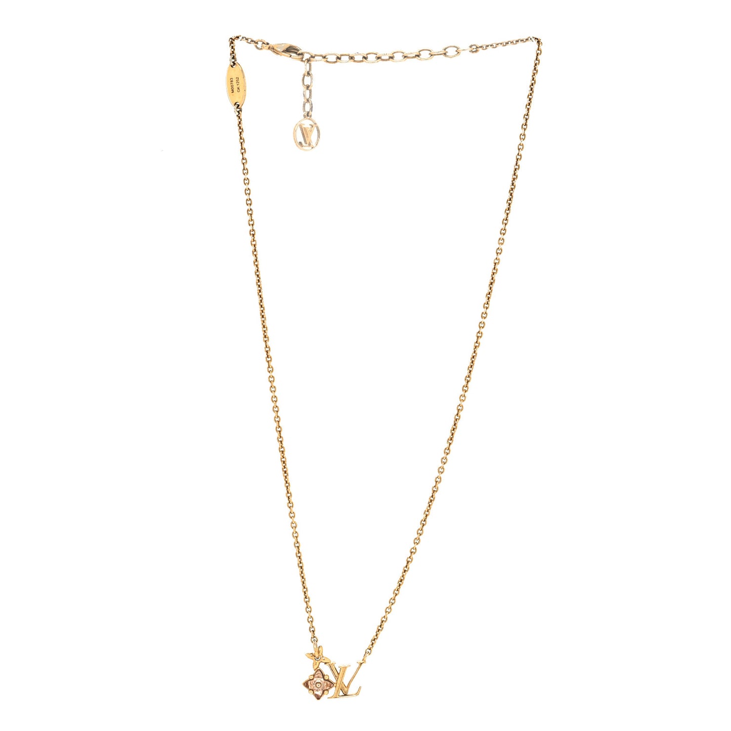 Crystal Loulougram Necklace Gold