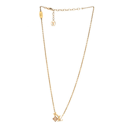 Louis Vuitton Crystal Loulougram Necklace Gold 3 of 6
