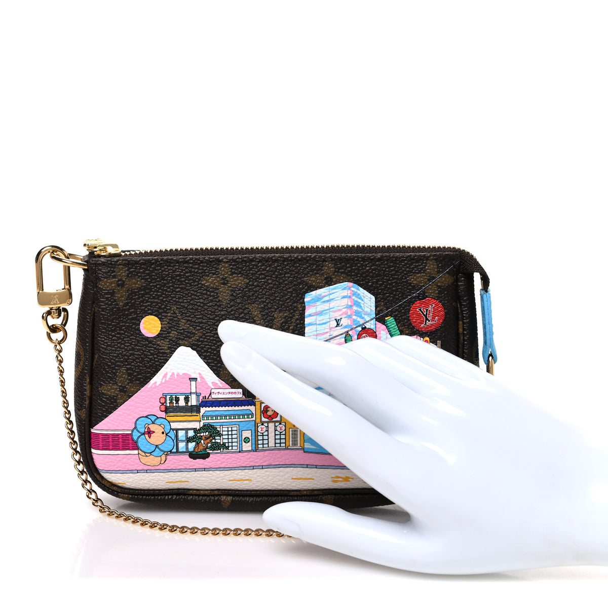 Louis Vuitton Monogram 2022 Christmas Animation Tokyo Mini Pochette Accessories Blue 2 of 8