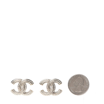 Chanel Crystal Pearl Chain Mania CC Earrings Gold 2 of 5