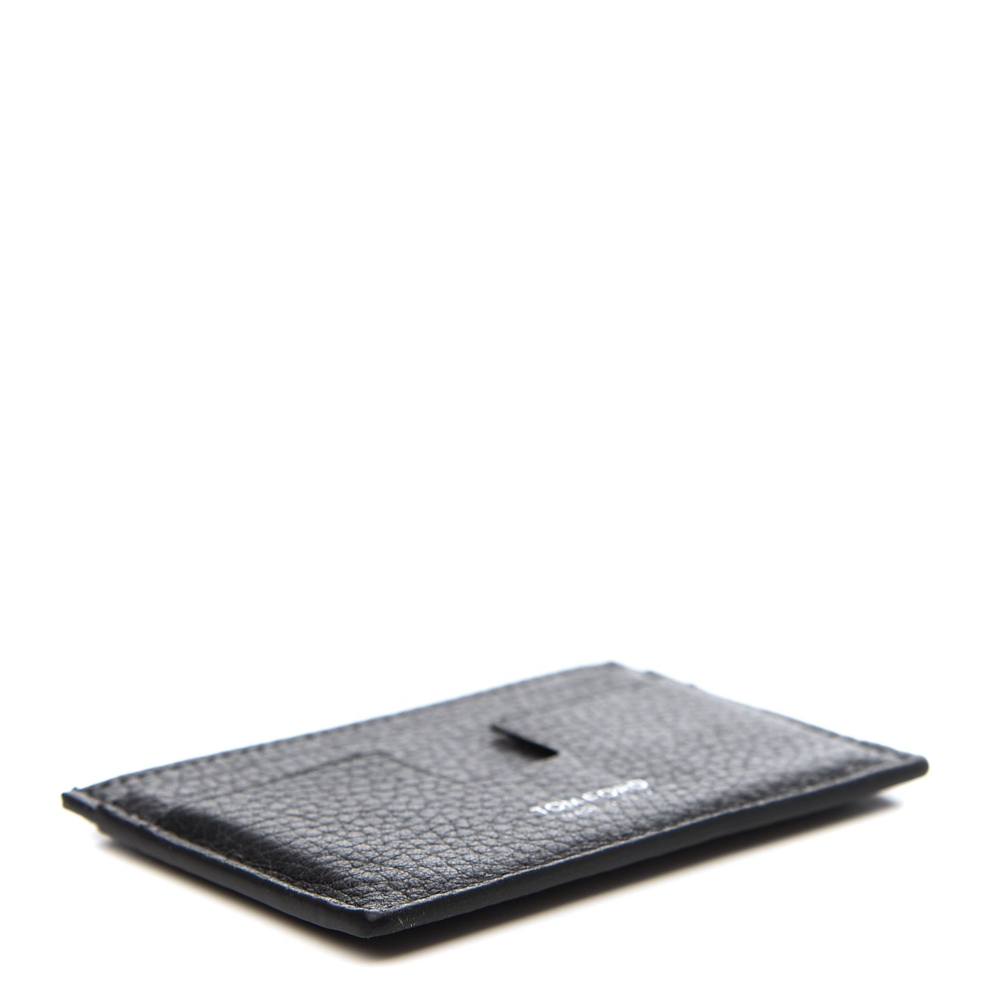 Grained Calfskin Card Holder Black