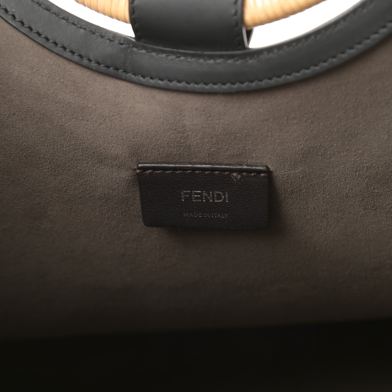 Fendi Vitello Century Wicker FF 1974 Embossed Large Runaway Shopper Tote Black 6 of 12