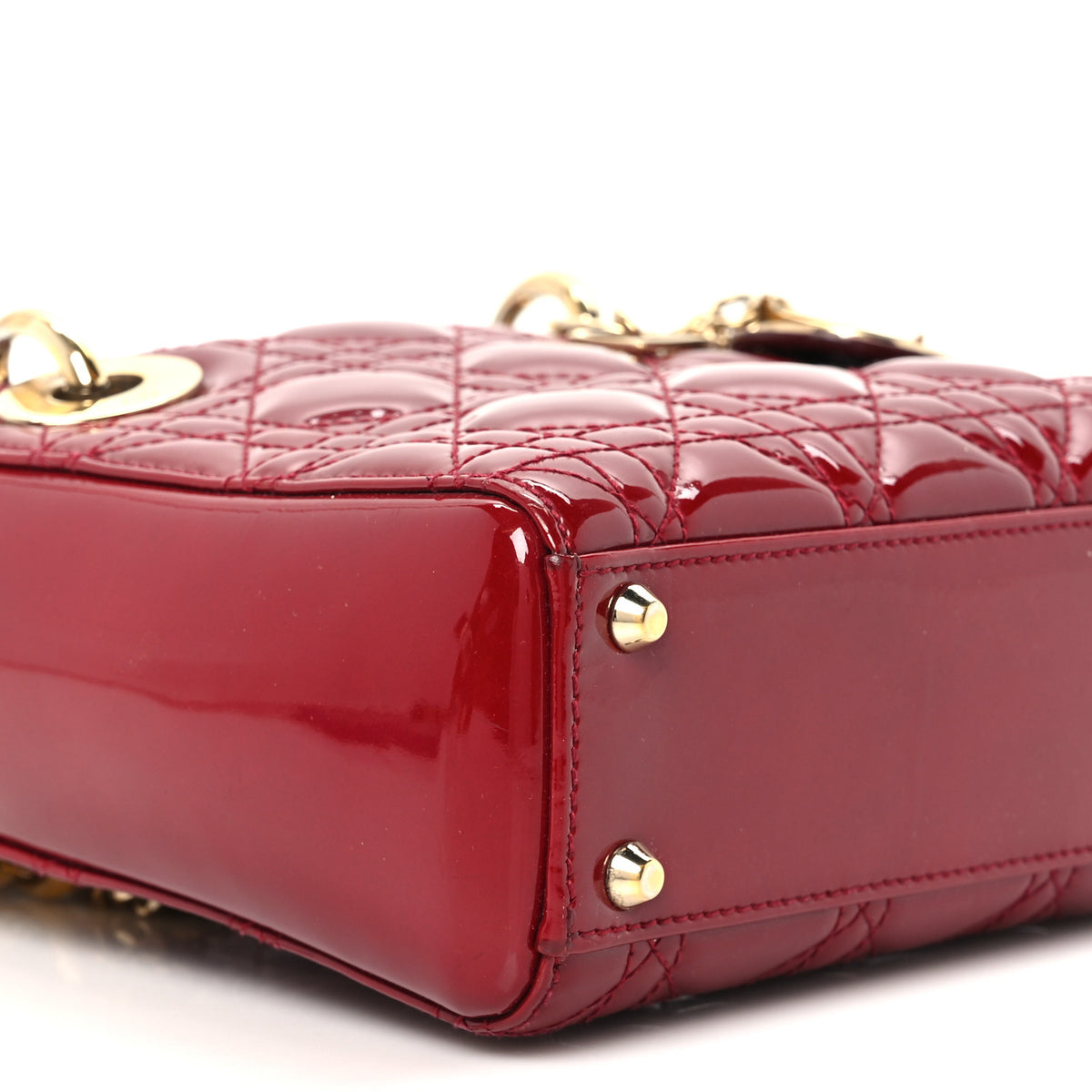 Christian Dior Patent Cannage Mini Lady Dior Red 8 of 9