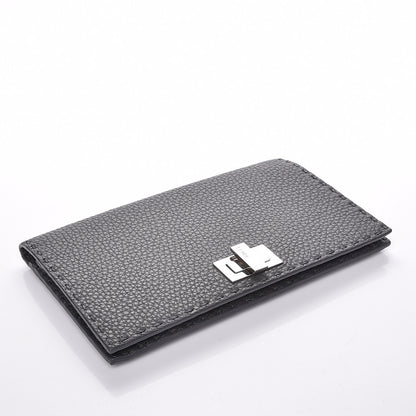 Fendi Cuoio Romano Selleria Mini Peekaboo Clutch Wallet Asfalto 4 of 9
