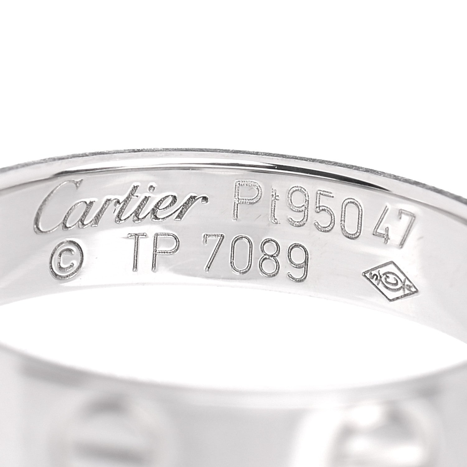 Cartier Platinum 3.5mm LOVE Wedding Band Ring 47 4 4 of 4