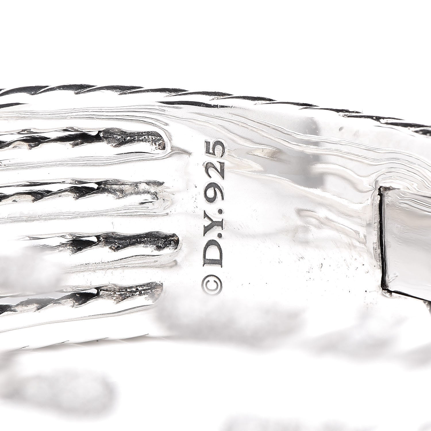 David Yurman Sterling Silver Diamond 5-Row Open Willow Bracelet 4 of 4