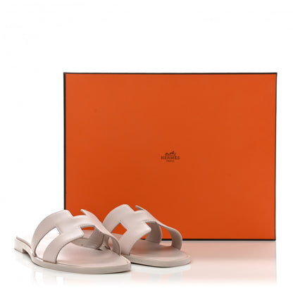 Hermes Box Calfskin Oran Sandals 36.5 Rose Pale 9 of 9