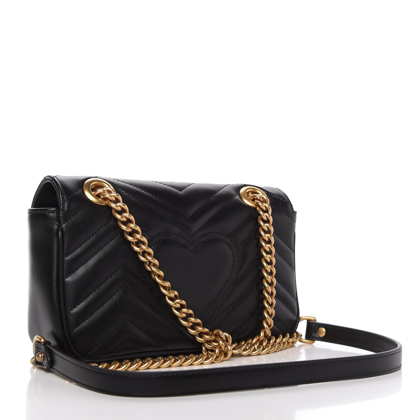 Calfskin Matelasse Mini GG Marmont Shoulder Bag Black