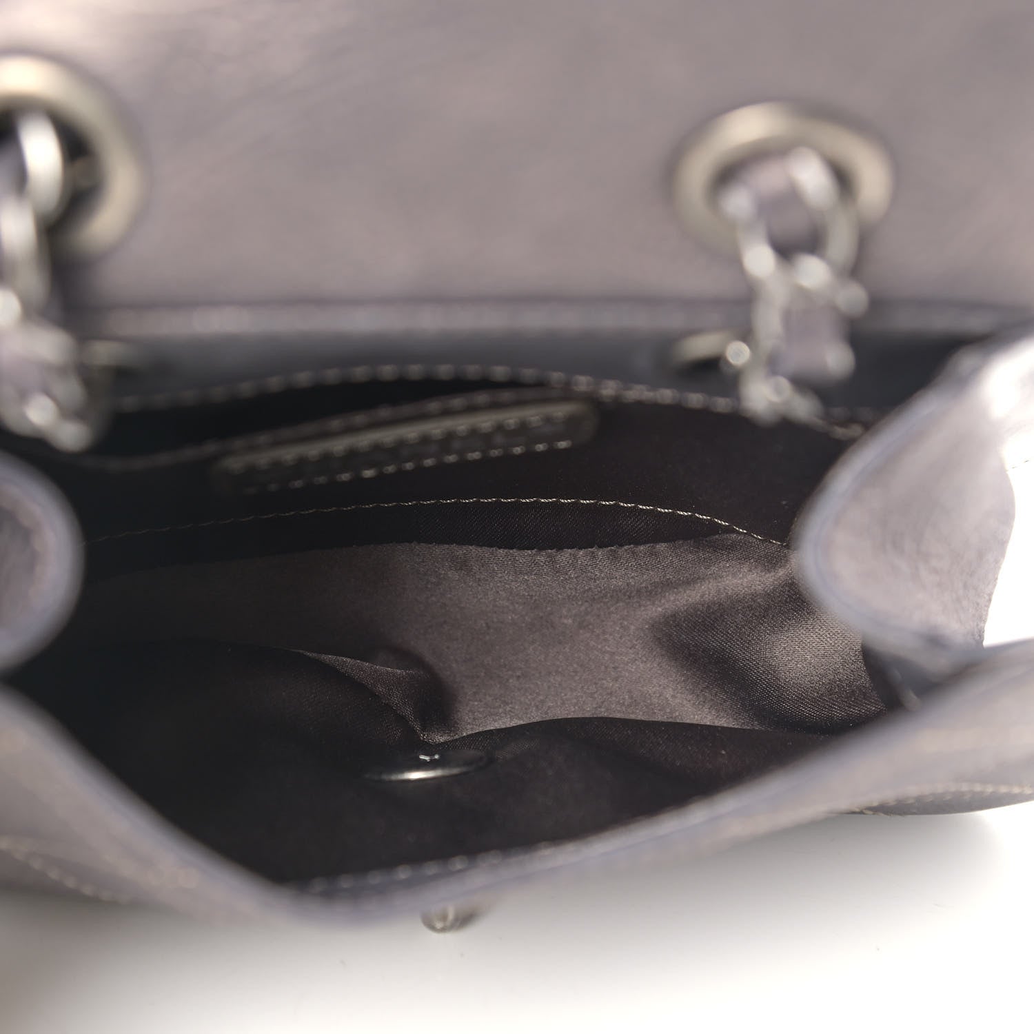 Chanel Metallic Calfskin Small Coco Twin Flap Dark Grey 4 of 8