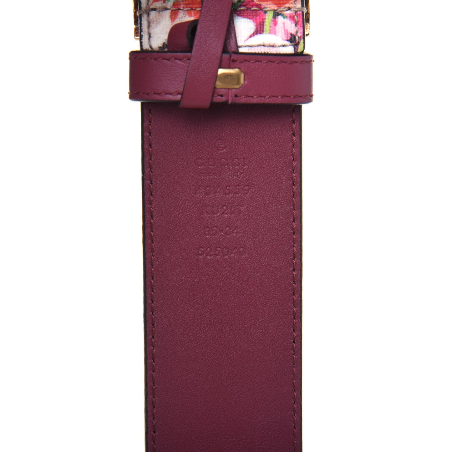 GG Plus Monogram Blooms Plaque Belt 85 34 Beige Multicolor Dry Rose