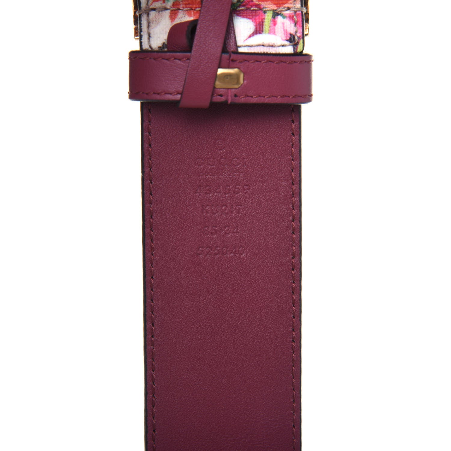 Gucci GG Plus Monogram Blooms Plaque Belt 85 34 Beige Multicolor Dry Rose 3 of 7