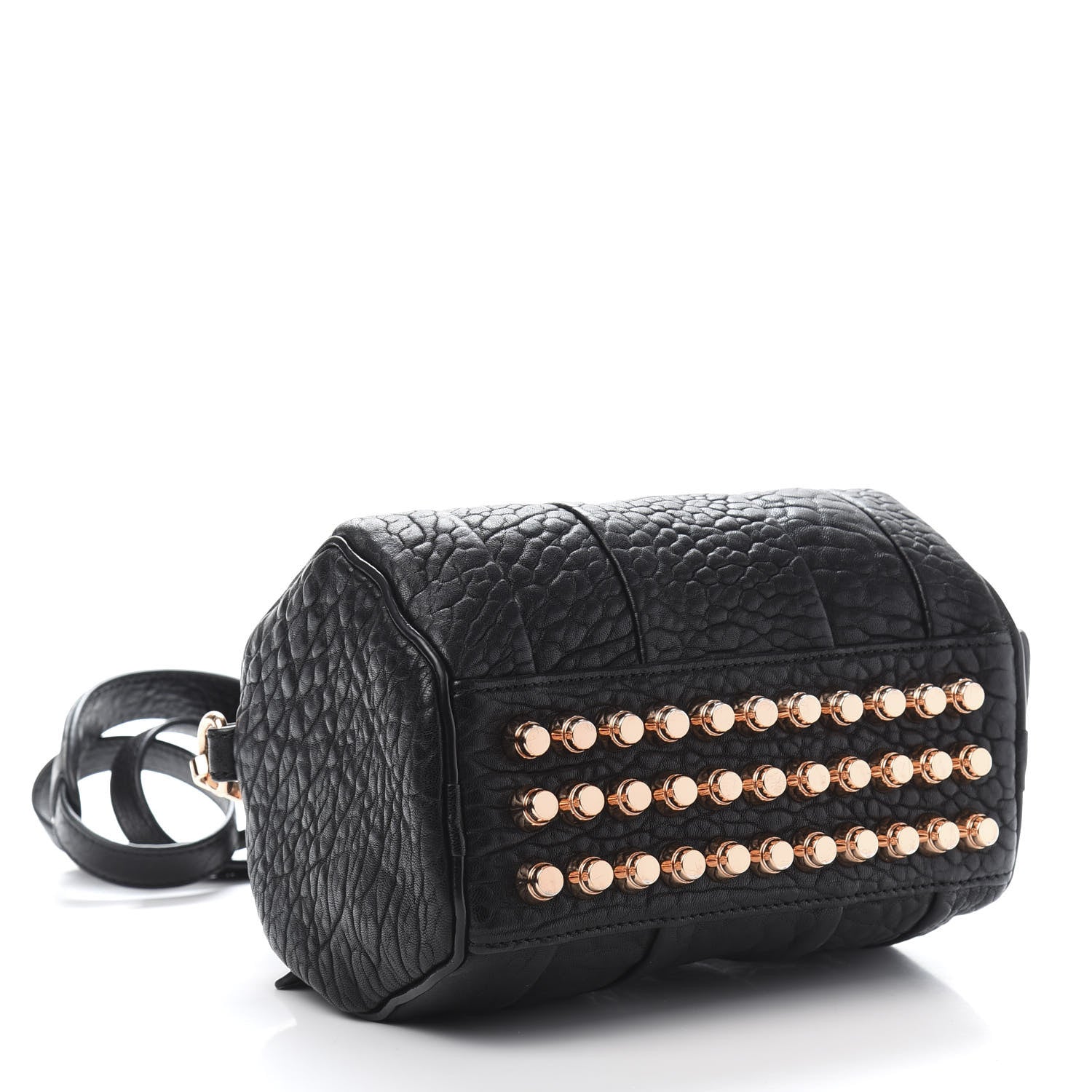Alexander Wang Pebbled Lambskin Mini Rockie Black Rose Gold Hardware 4 of 9