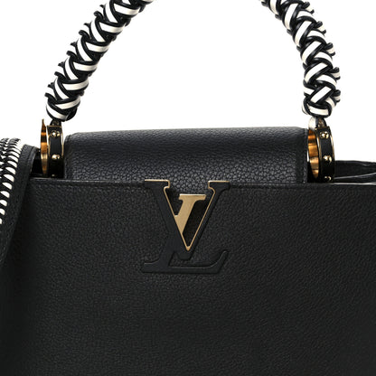 Louis Vuitton Taurillon Capucines Black White 7 of 9