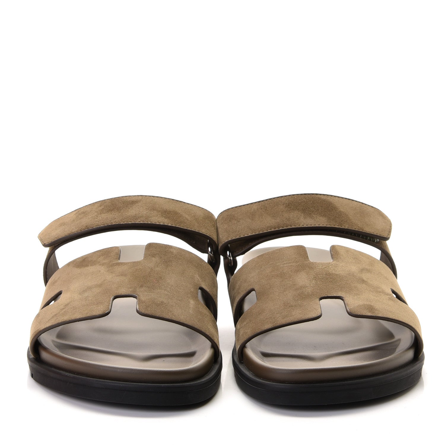 Hermes Suede Goatskin Mens Chypre Sandals 42.5 Vert Army 5 of 12