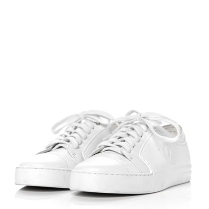 Chanel Calfskin Gum Womens CC Sneakers 35 White 3 of 9