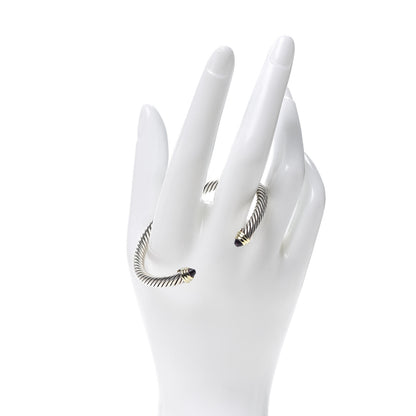 David Yurman Sterling Silver 14K Yellow Gold Amethyst 5mm Cable Classics Petite Color Bracelet 2 of 4