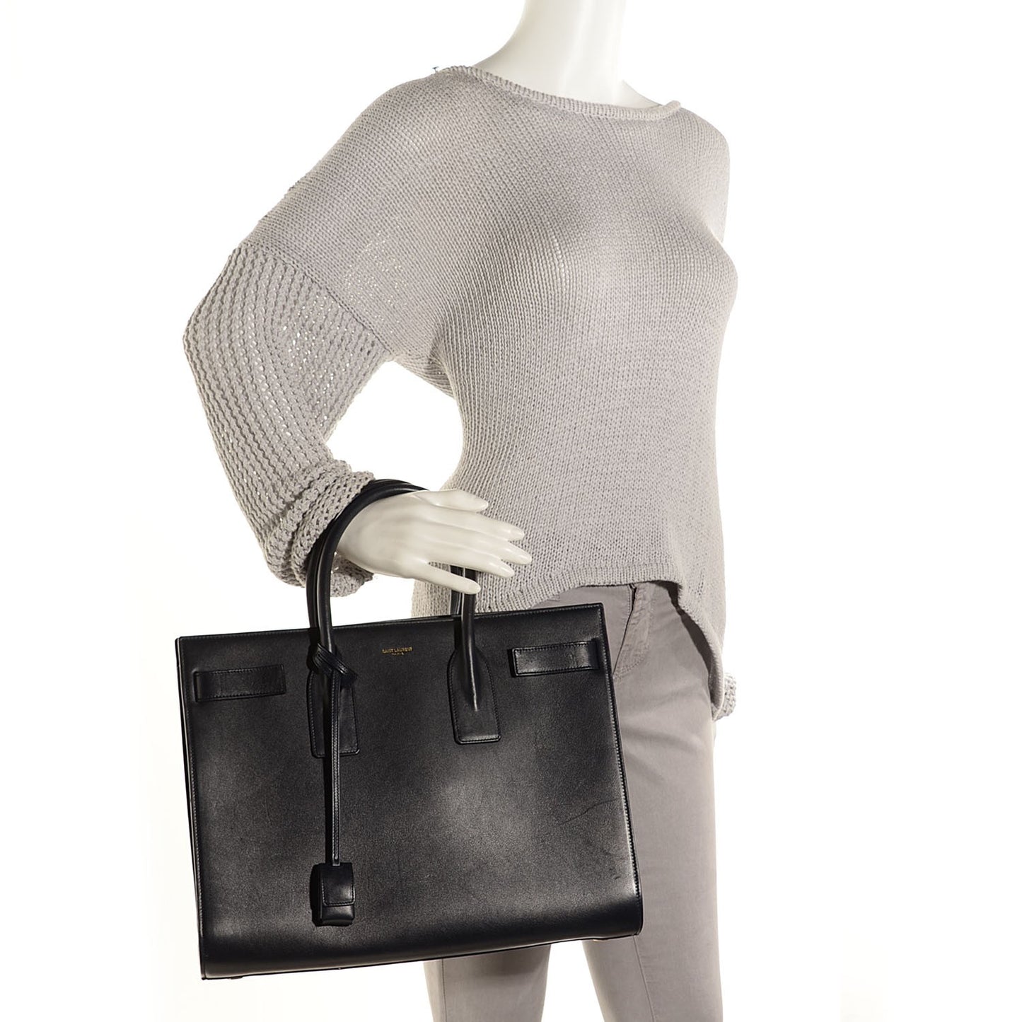 Calfskin Large Sac de Jour Carryall Navy Blue