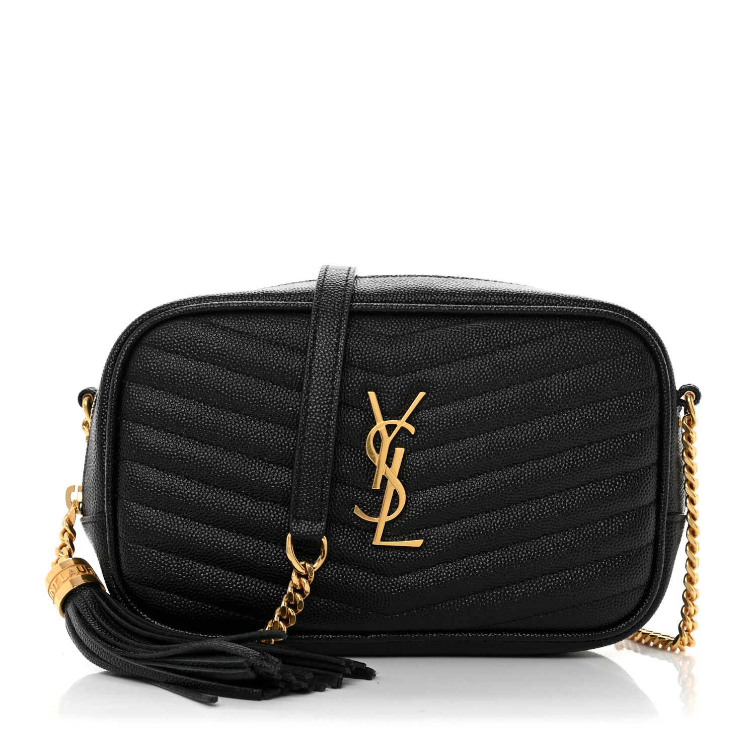 Saint Laurent Grain De Poudre Matelasse Monogram Mini Lou Camera Bag Black 1 of 10