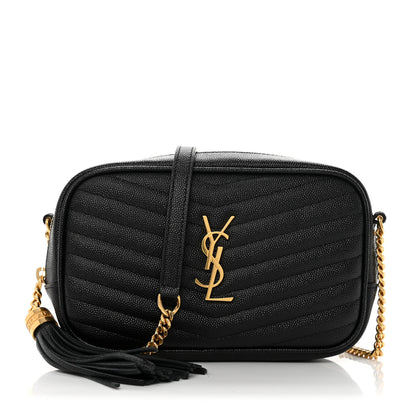 Saint Laurent Grain De Poudre Matelasse Monogram Mini Lou Camera Bag Black 1 of 10