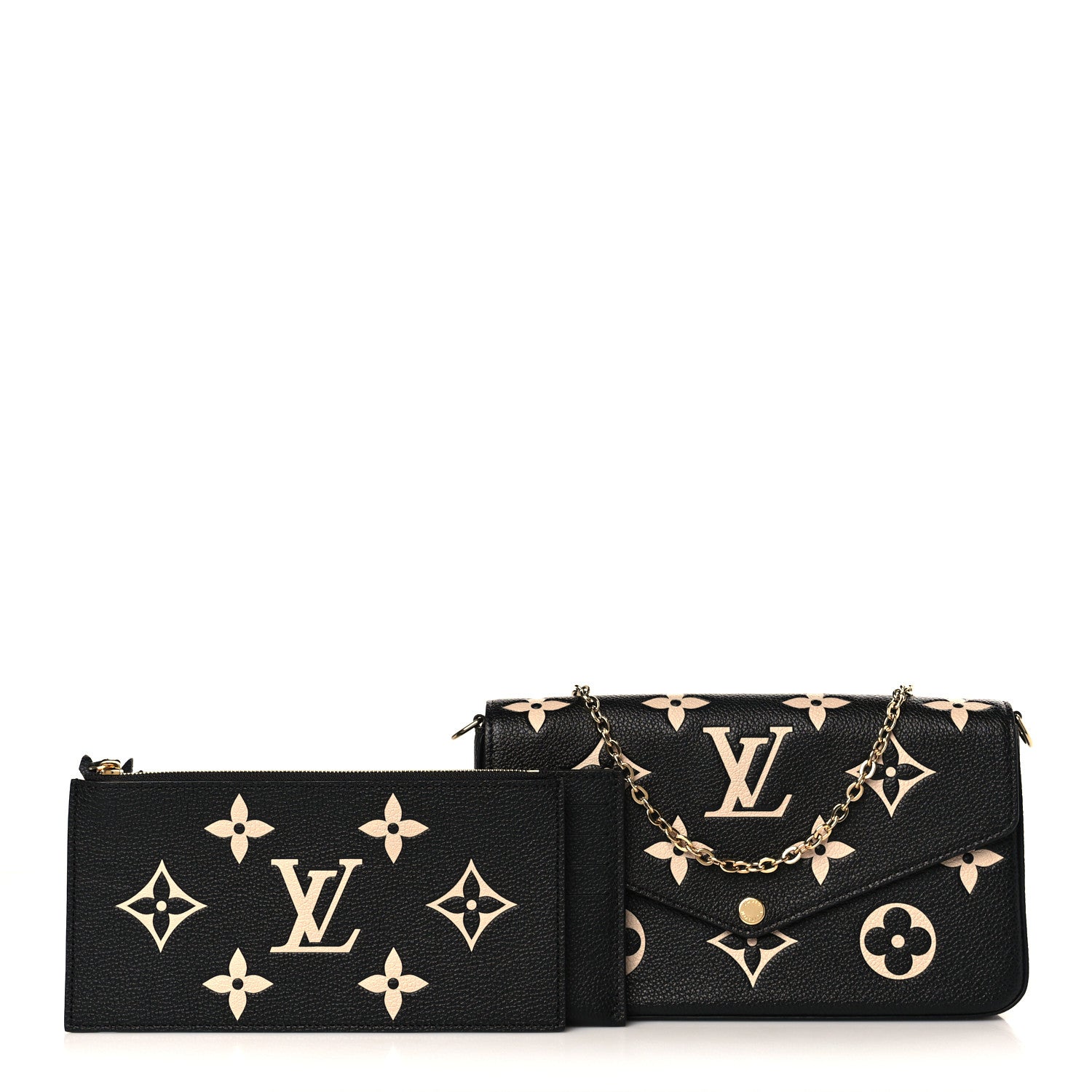 Louis Vuitton Empreinte Monogram Giant Felicie Pochette Black Beige 1 of 10