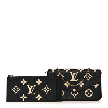 Louis Vuitton Empreinte Monogram Giant Felicie Pochette Black Beige 1 of 10