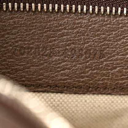 Gucci GG Supreme Monogram Textured Calfskin Web Large Attache Shoulder Bag Beige Ebony New Acero 7 of 12