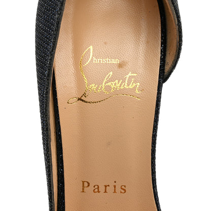 Christian Louboutin Glitter Luminor Iriza 100 Pumps 37.5 Navy 6 of 7