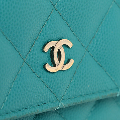 Chanel Caviar Quilted Wallet On Chain WOC Turquoise 14 of 19