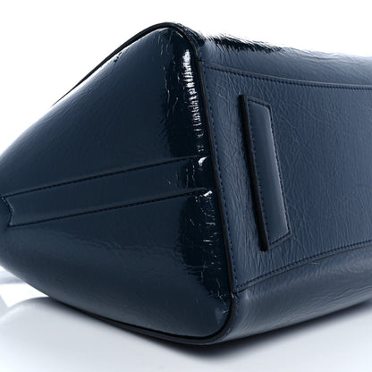 Givenchy Crinkled Patent Deerskin Small Antigona Deep Blue 7 of 8