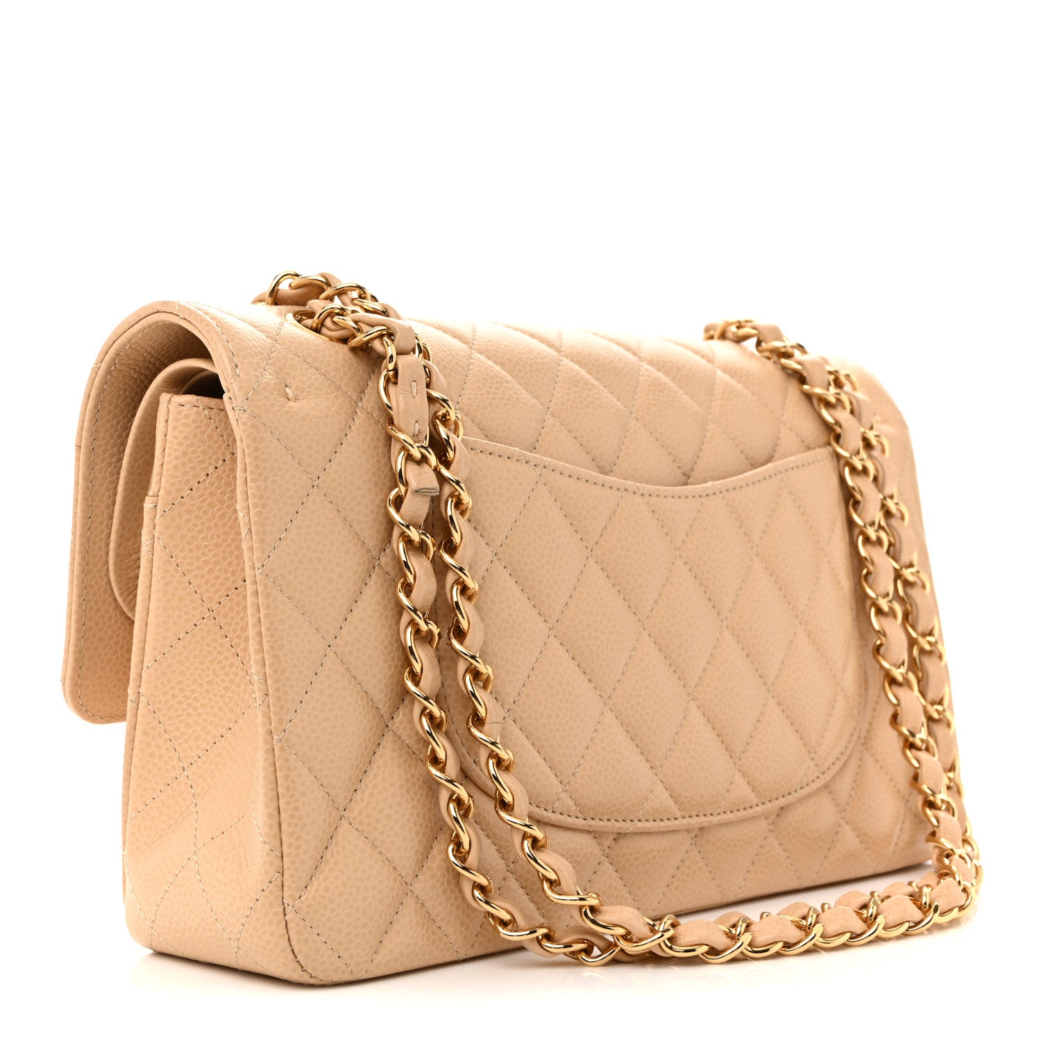 Chanel Caviar Quilted Medium Double Flap Beige 3 of 11