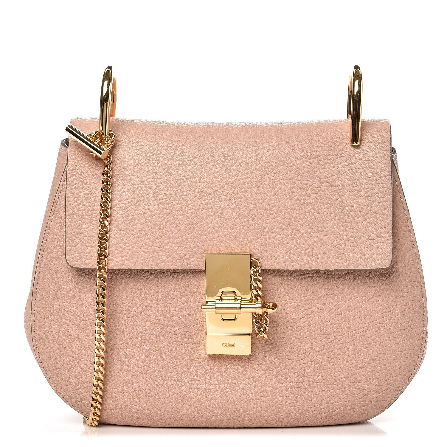 Chloe Grained Lambskin Drew Shoulder Bag Cement Pink 1 of 7