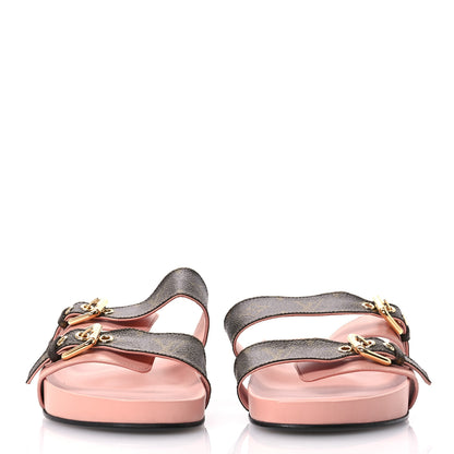 Louis Vuitton Monogram Bom Dia Mule Sandals 38.5 Rose Poudre 3 of 8