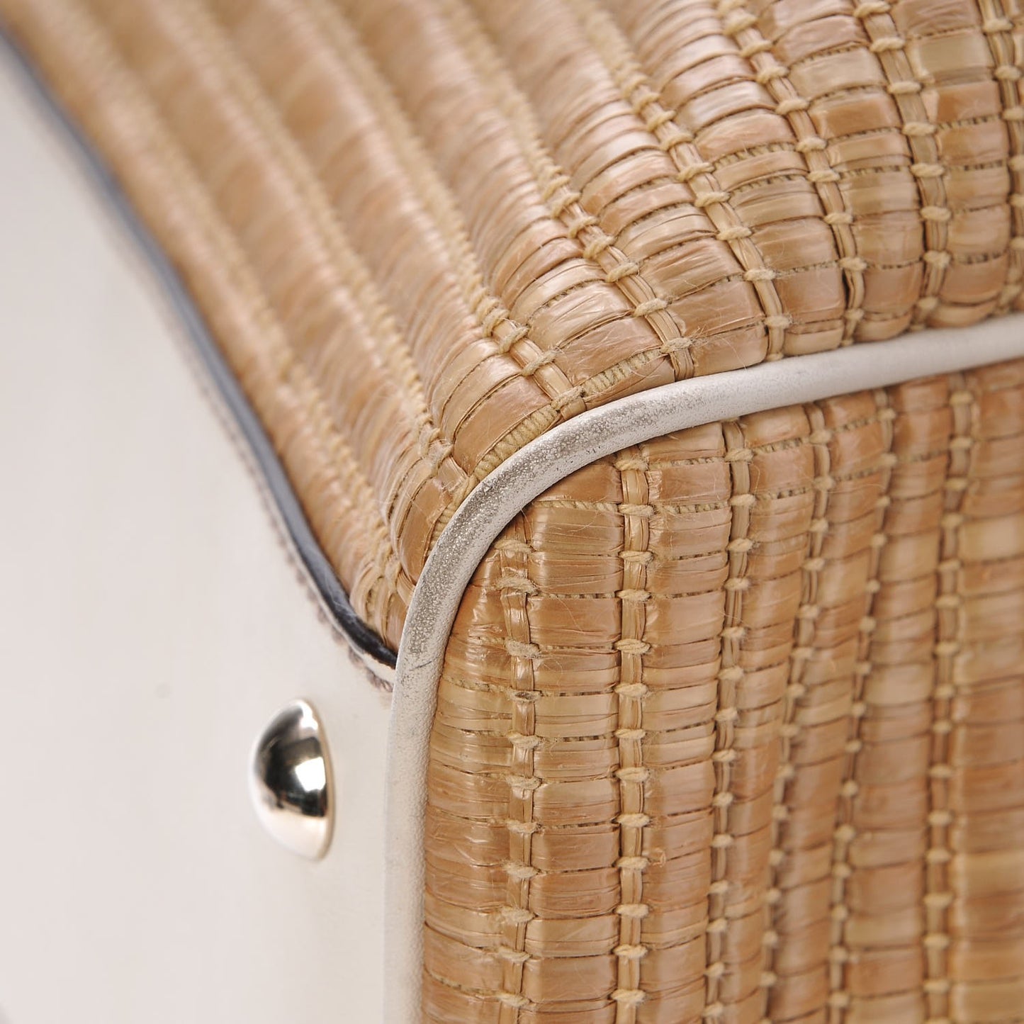 Straw Peggy Braided Tote Off White