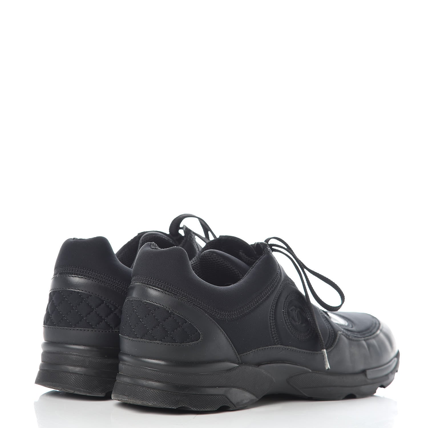 Chanel Lycra Fabric CC Sneakers 41 Black 4 of 13
