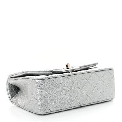 Chanel Metallic Caviar Quilted Mini Top Handle Rectangular Flap Silver 4 of 10