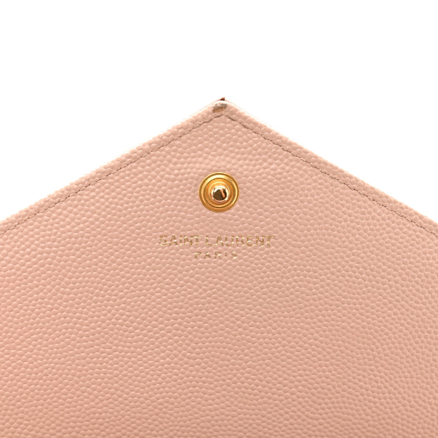 Saint Laurent Grain De Poudre Matelasse Chevron Monogram Chain Wallet Pale Blush 7 of 14