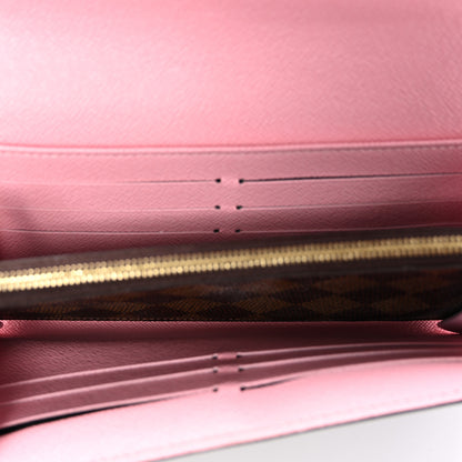 Louis Vuitton Damier Ebene Studded Sarah Wallet NM Rose Ballerine 5 of 7