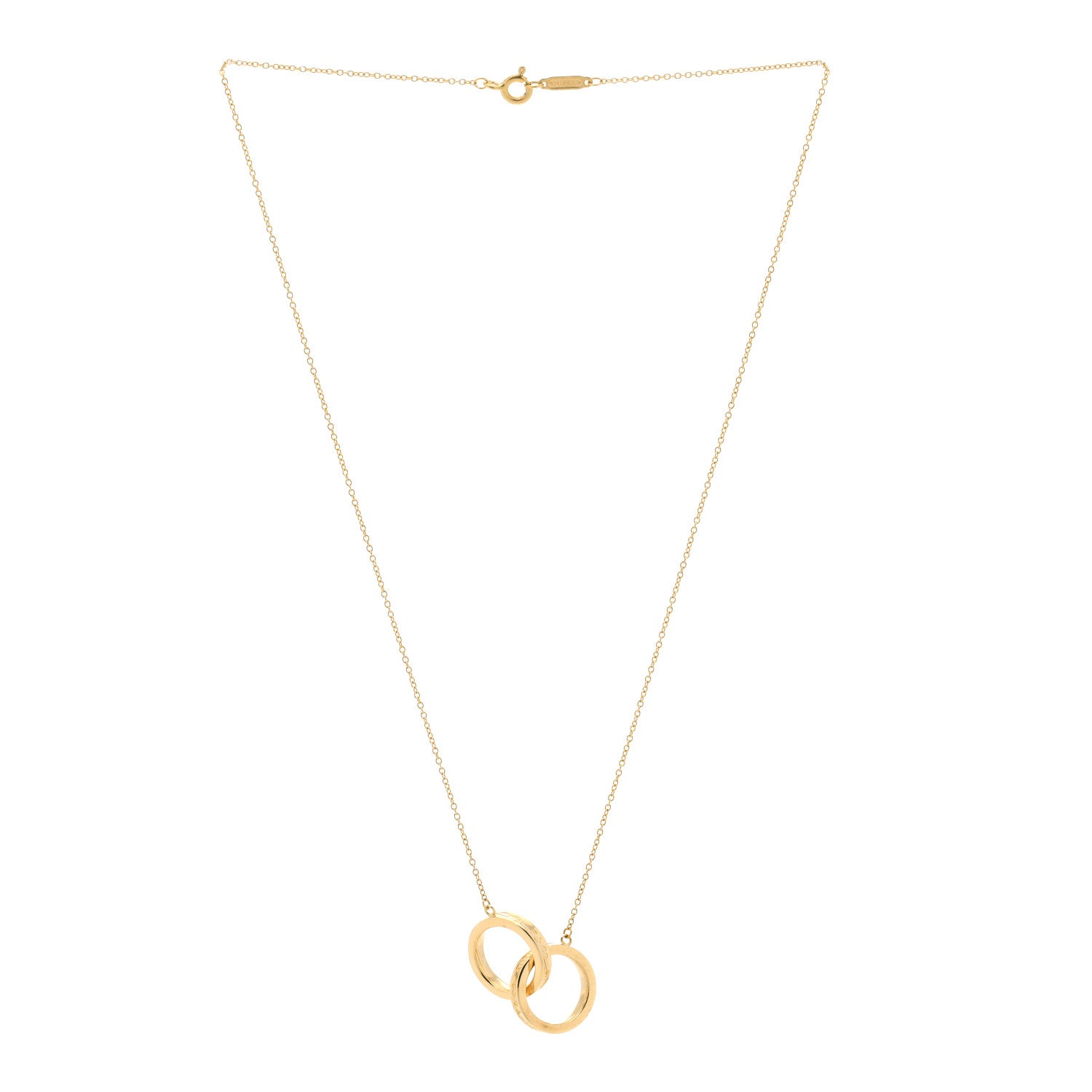 Tiffany 18K Yellow Gold 1837 Interlocking Circles Pendant Necklace 3 of 5