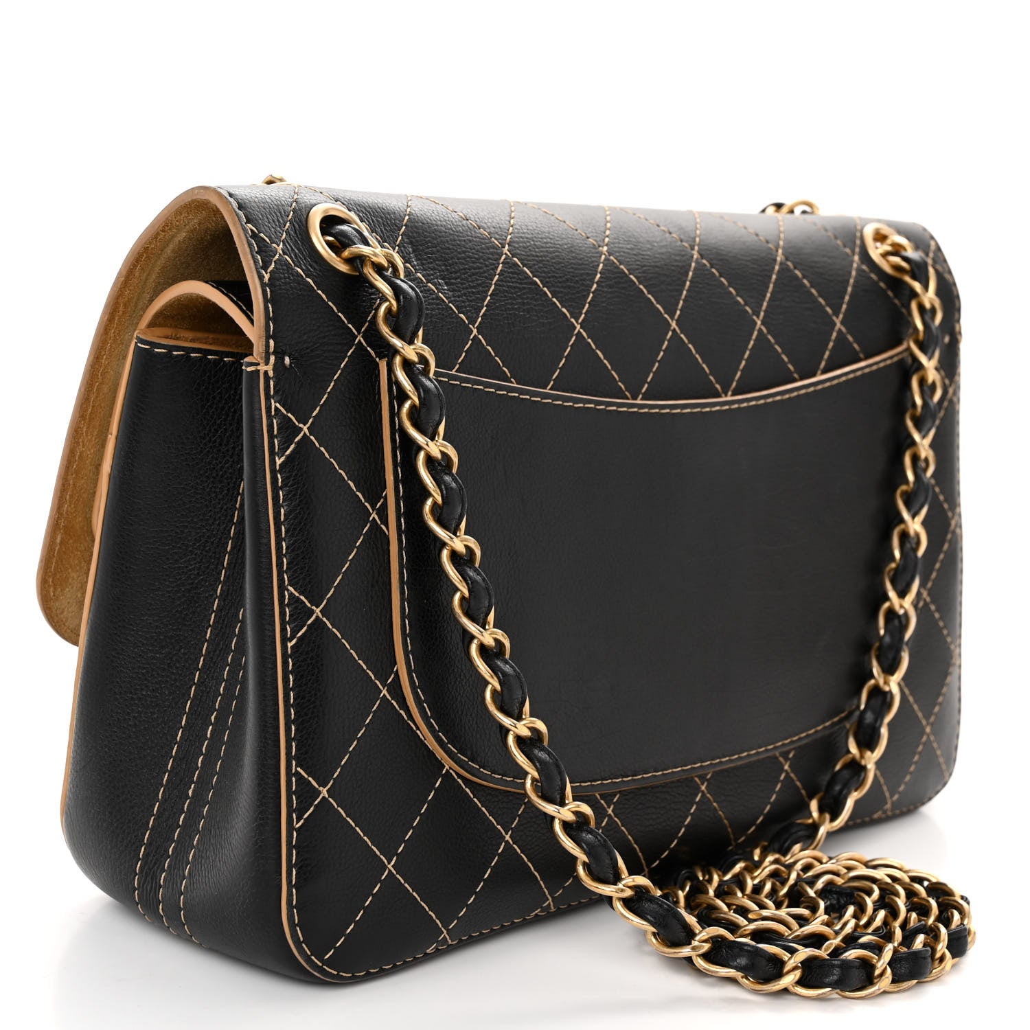 Chanel Calfskin Stitched Jumbo Double Flap Black 3 of 12