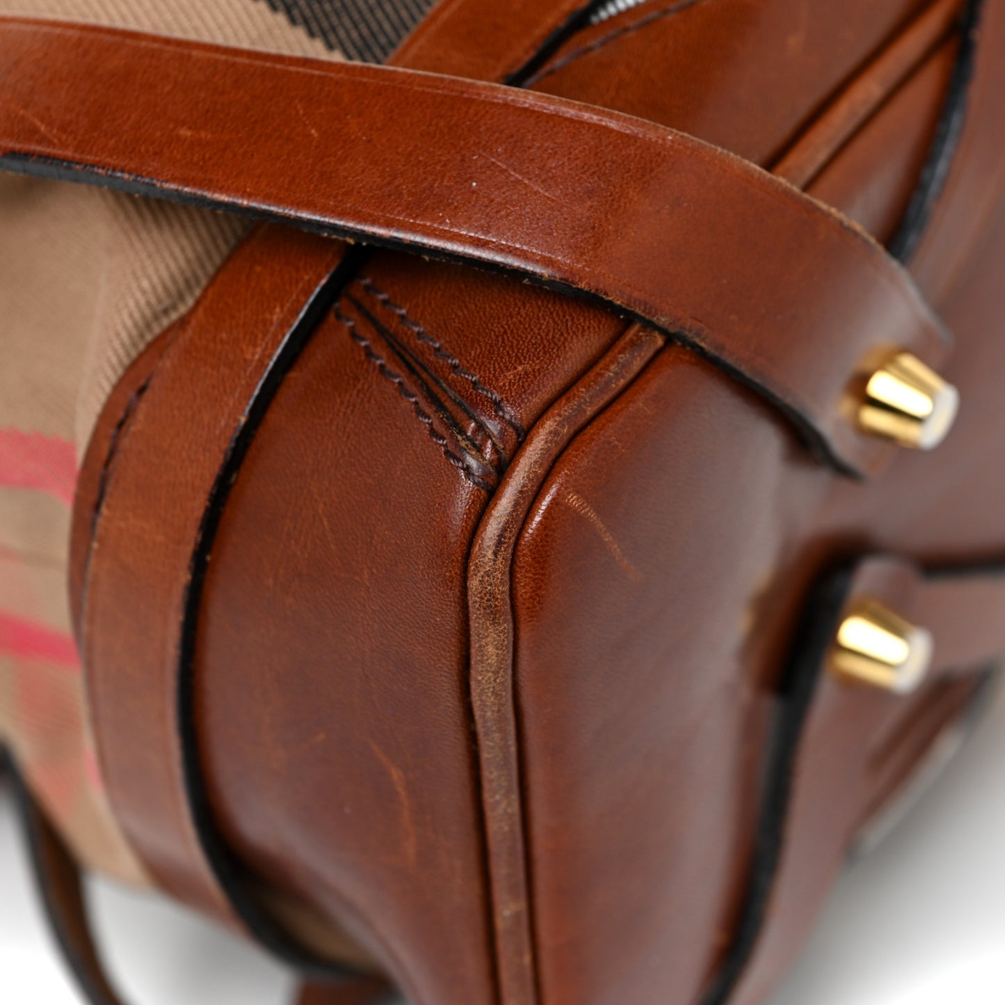 House Check Bridle Calfskin Medium Gosford Hobo Dark Tan
