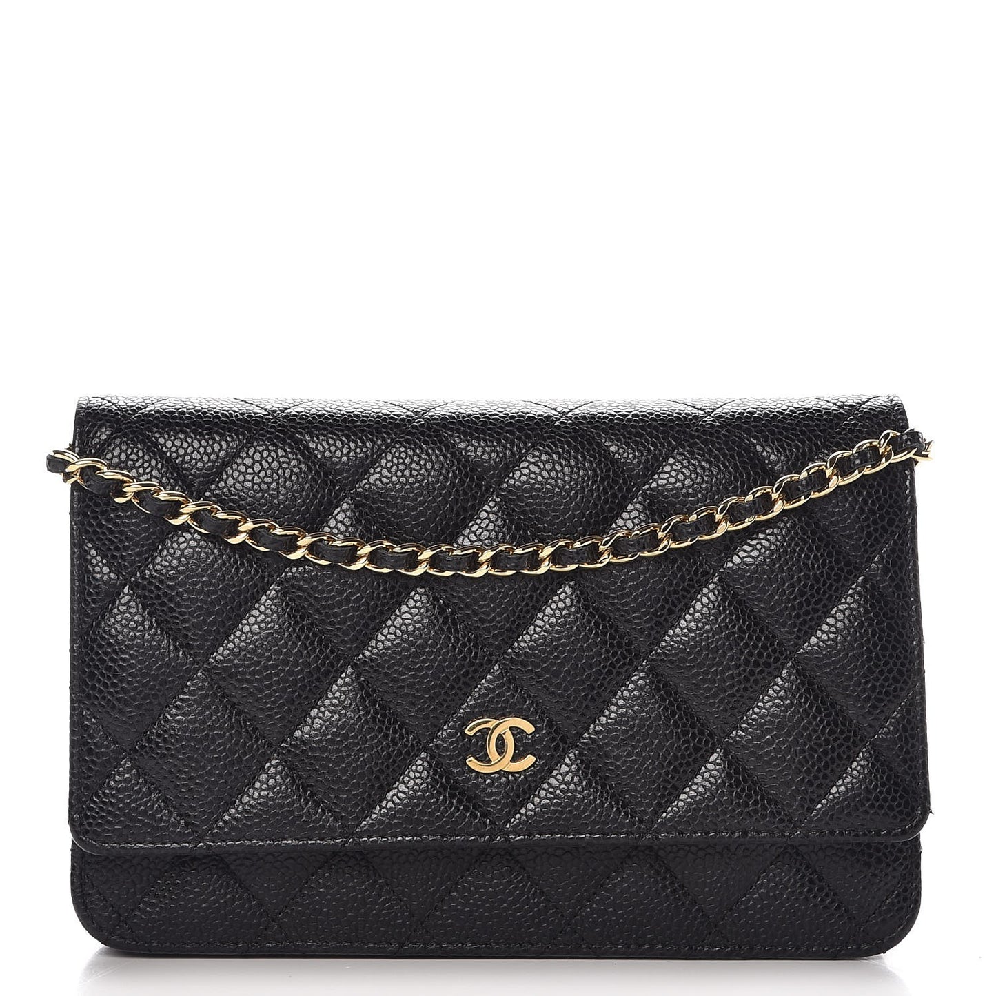 Caviar Quilted Wallet On Chain WOC Black