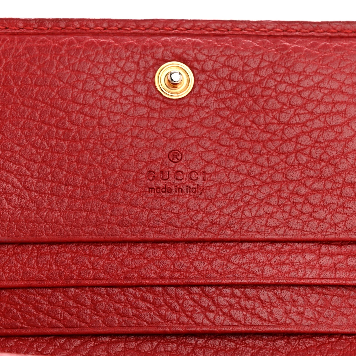 Dollar Calfskin GG Marmont Card Case Hibiscus Red