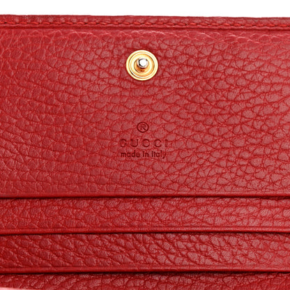 Gucci Dollar Calfskin GG Marmont Card Case Hibiscus Red 6 of 10
