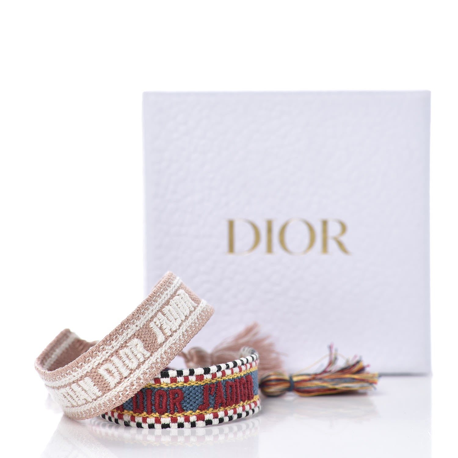 Christian Dior Woven Cotton J'Adior Friendship Bracelet Set 4 of 8
