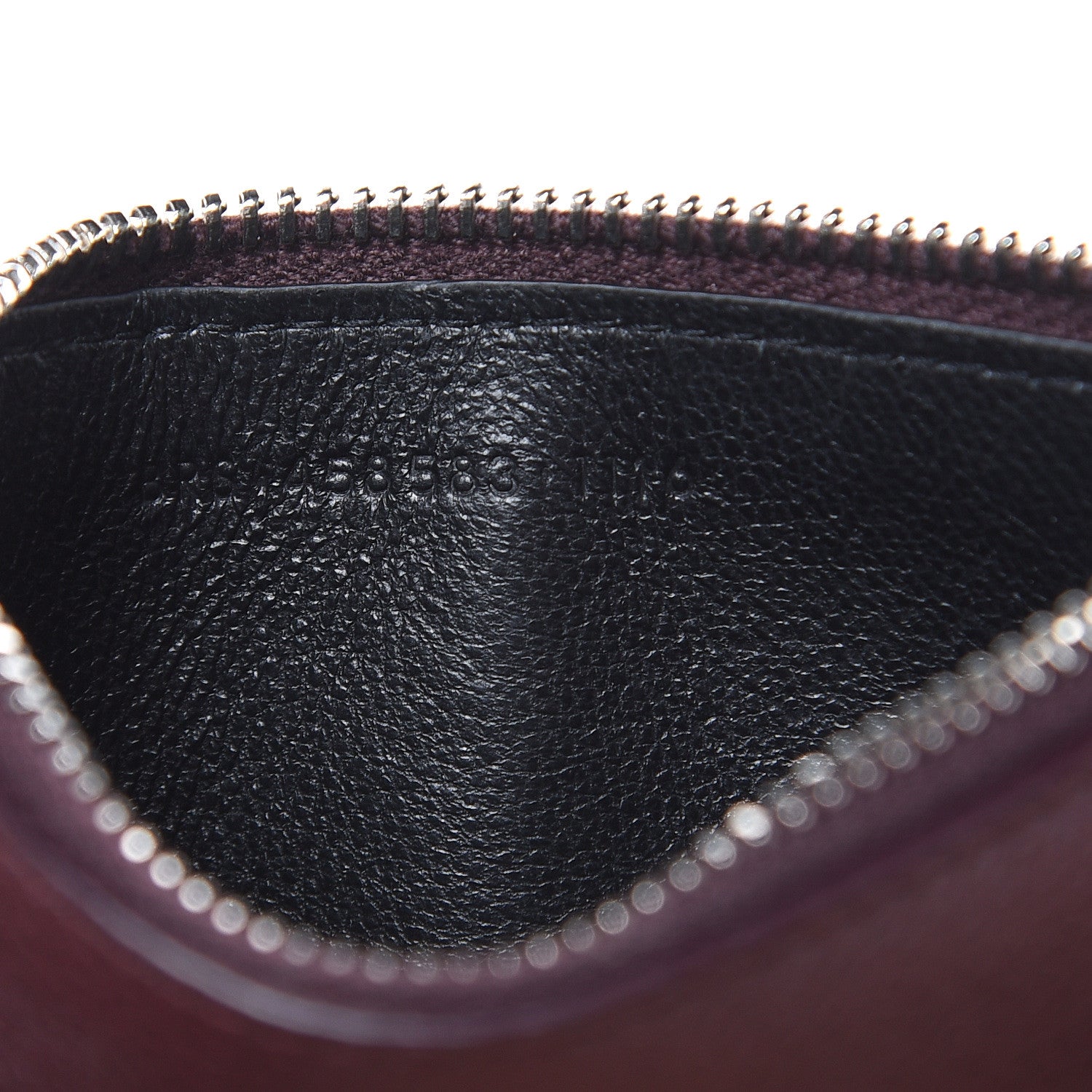 Saint Laurent Grained Calfskin 5 Fragments Zip Pouch Card Holder Bordeaux 7 of 8